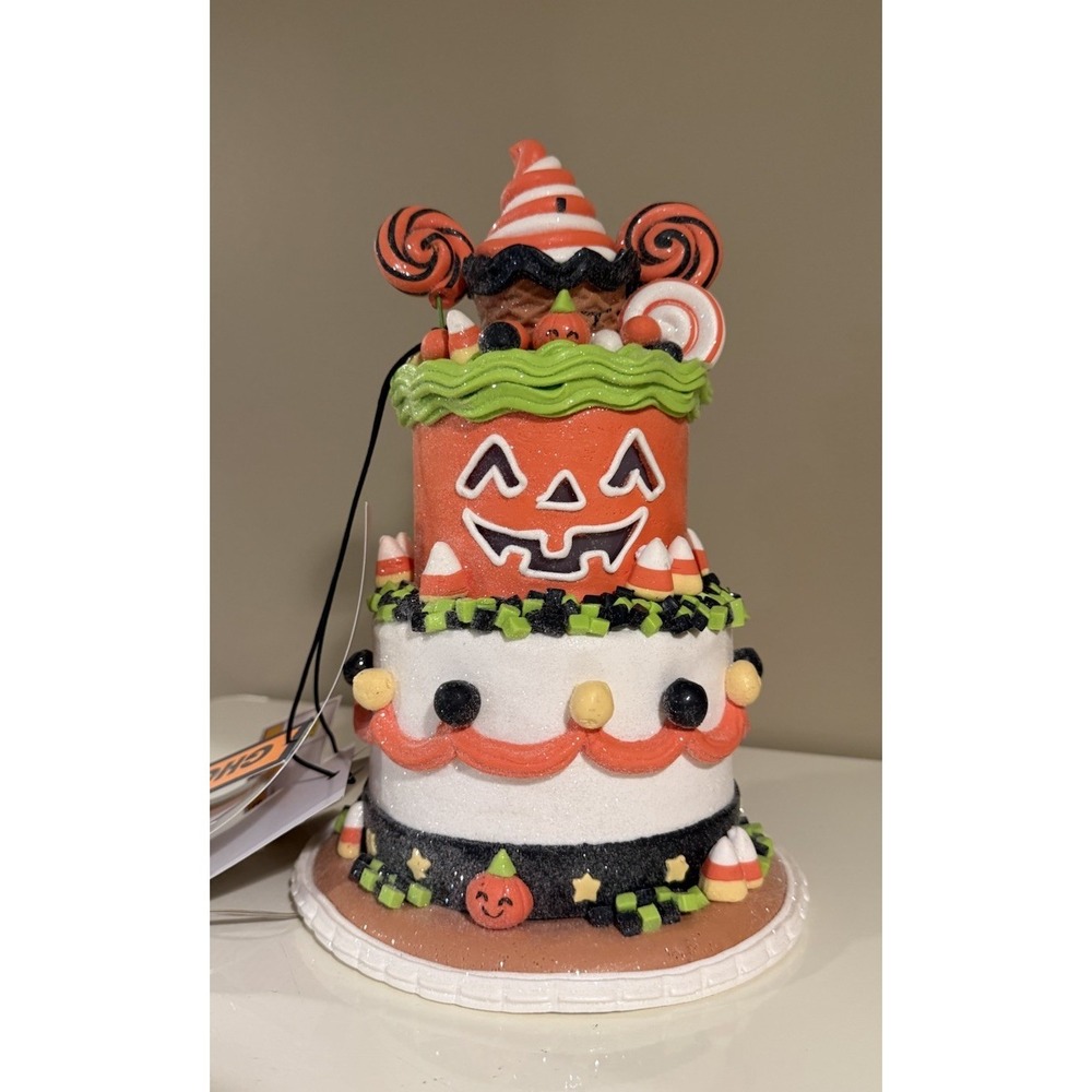 New Goulish Light Up Halloween Themed Gingerbread Tiered Cake